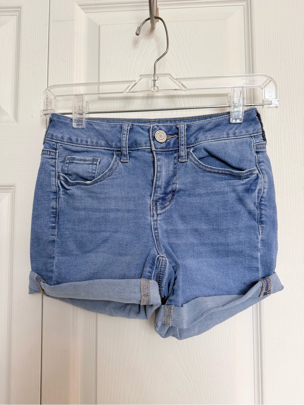 SO Light Blue Denim Rolled Cuff Women's Shorts